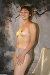 Short haired amateur Ai disrobing to exhibit hairy pussy in the nude