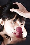 Красивые японский девушка Екояма Нацки Принимая взрыв из сперма в глаз