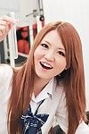 Playful Châu á teen Sakamoto Hikari đeo một gợi cảm Cô hầu đồng phục và cho thấy ra cô ấy tình tình dục kỹ năng