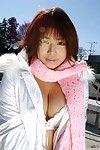groot titted Aziatische meisje Mai Haruna is schuiven panty opzij Knipperen Kut onder
