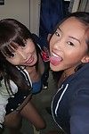 jóvenes Asiático Amateur Alina Li y amigo Intermitente plana los cofres en cambio habitación