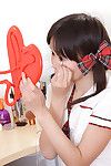 Non-traditional Japanese teen Aliona enjoys posing her smooth head cum-hole even as naughty solo