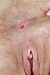 Ugly older broad Corazon Del Cutie parting furry pink pussy up close