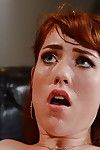 Redheaded teen Gwen Stark takes a cumshot on face exactly after widening for fuck