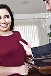 Brunette pornstar Karlee Grey exchanging blowjob sex favours in advance of riding cock