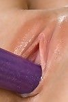 One more time and again the violet sex toy is sliding in and out Carli Banksâ perspired nub