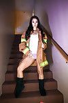 Dom Japanese pornstar Eva Lovia flashing in fireman\'s coat and boots