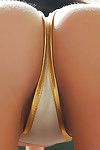 Laughable and whimsical pretty Carlotta Champagne with round backside is fingering her crotch