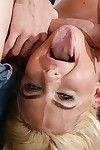 Nerdy blonde MILF Phoenix Marie swallowing cum from long dick