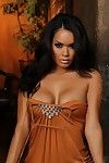 Exotic beauty Daisy Marie with long legs and perfect big boobs takes off her dress
