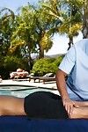 wellustige Pop Alektra Blauw krijgt Geboord :Door: De masseur in de buurt De zwemmen zwembad