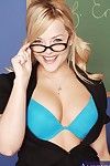 Sexy school babe in glasses Alexis Texas shows her nice tits and killer ass then gets fucked