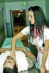 Perfect boobed brunette nurse Aletta Ocean gets ass fucked by big dicked patient