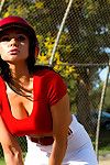 Vicious chick Audrey Bitoni releases her big tits off and fucks the stick outdoor
