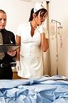 The big titted nurse Tory Lane let the patient get hot sex fun with her oozing pussy