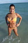 Latina teen with big tits Samira posing in sexy bikini outdoor