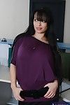 Busty brunette milf Mason Storm in black stockings moans when hardly screwed in the office