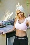 Awesome blonde pornstar Carmel Moore with monster boobs takes on huge hard cock