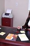 Sex hungry office woman Jodi Bean with nice tits gets impaled on hard cock and loves it
