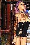 tatuado punk toon no um vestido