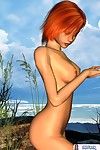 लाल बालों वाली कार्टून लड़की नग्न