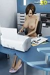 Babe met groot tieten in De office in Genieten D porno