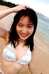 Marvelous looking Eastern dear Maiko Kazano is erotic dance off and walking undressed alfresco
