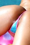 Perverted bikini honey Luana Lani shows her super perspired body in the burning sun