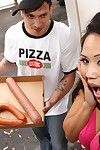 Pizza stud sub gibt Hart Wurst zu Lüsternen Japanisch bombita Jessica Bangkok
