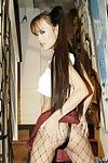 Chino la universidad lass en comprobado falda y manguera Mia sonrisas en el Erótica FOTO sesión