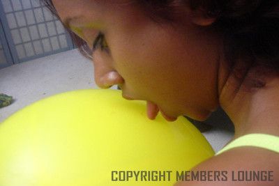 Cute naughty indian plays on every side balloons