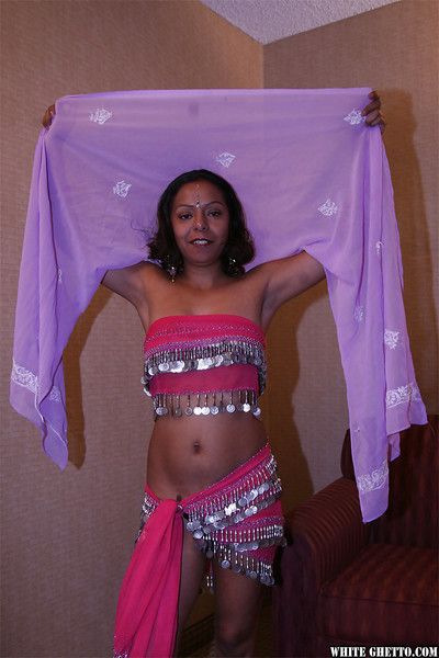 Concupiscent indian lady revealing her snug tits and pussy