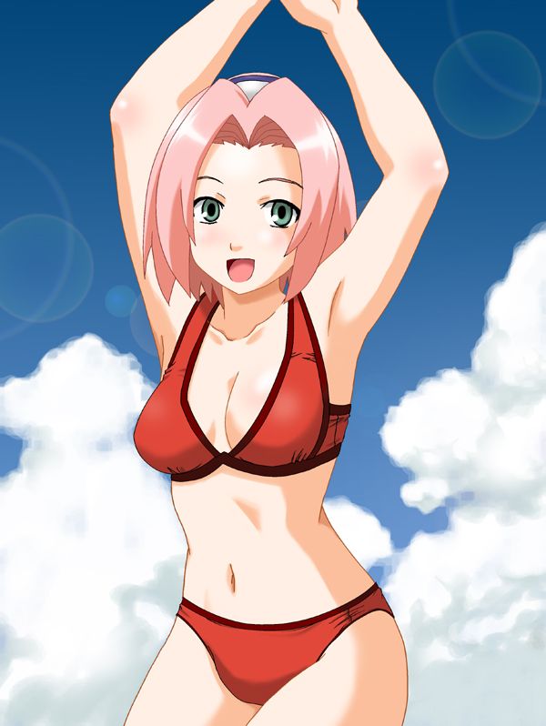 sexy vermelho Biquini Sakura Naruto Hentai pornografia